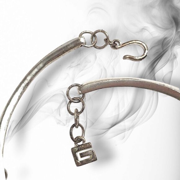 Vintage Giraffe Silvertone Statement Necklace & Brooch Set 3D Safari Jewelry - Picture 6 of 13